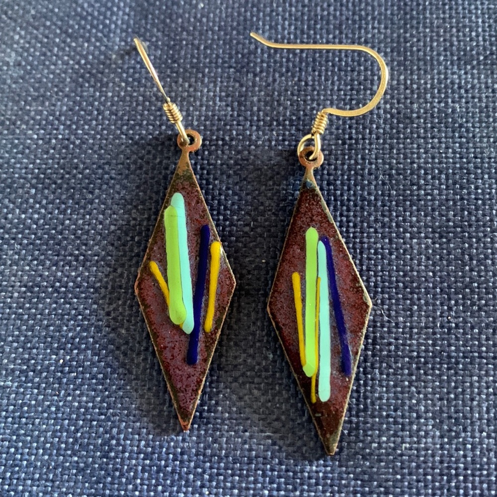 Hand made Sterling and Enamel Earrings!
